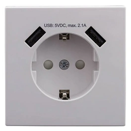 USB-Kombi-Steckdose, weiß, Kunststoff