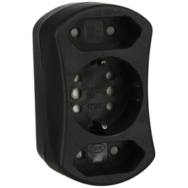 USB-Steckdosenadapter, schwarz, Thermoplast