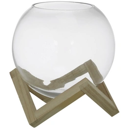 Vase, transparent, Holz/Glas