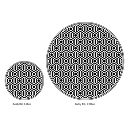 Vinyl Teppich »Pandora«, BxL:136 cm x 136 cm, schwarz|weiß