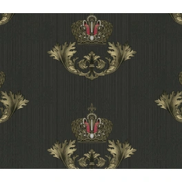 Vliestapete »Glööckler Imperial«, schwarz/goldfarben, strukturiert
