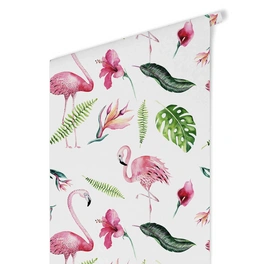 Vliestapete »Kinder Vliestapete«, Blumen Flamingo Vogel Pink, mehrfarbig, matt