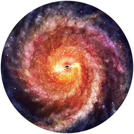 Vliestapete »Runde Vliestapete«, Aerroscape Universum Galaxie, mehrfarbig, matt