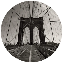 Vliestapete »Runde Vliestapete«, Brooklyn Bridge Vintage, mehrfarbig, matt