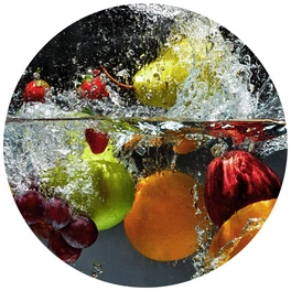 Vliestapete »Runde Vliestapete«, frisches Obst gesunde Küche, mehrfarbig, matt