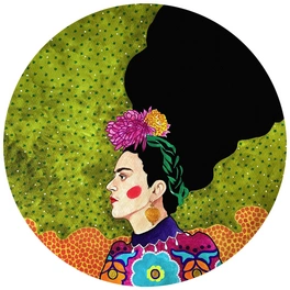Vliestapete »Runde Vliestapete«, Hülyae Frida Kahlo bunt, mehrfarbig, matt