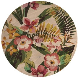 Vliestapete »Runde Vliestapete«, Kubistika Blumen Dschungel, mehrfarbig, matt