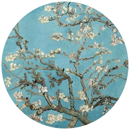 Vliestapete »Runde Vliestapete«, van Gogh Mandelblüte Vintage, mehrfarbig, matt