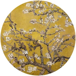 Vliestapete »Runde Vliestapete«, van Gogh Mandelblüte Vintage, mehrfarbig, matt