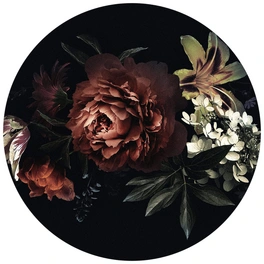 Vliestapete »Runde Vliestapete«, Vintage Rosen Blumenbouquet, mehrfarbig, matt