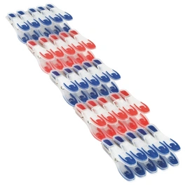 Wäscheklammern, BxHxL: 3 x 31 x 8,5 cm, Kunststoff/Federstahl, blau/rot