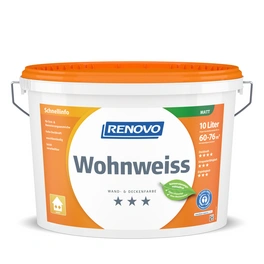 Wand- und Deckenfarbe »Wohnweiss«, stumpfmatt, 10 l