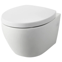Wand-WC-Set (Wand-WC spülrandlos, WC-Sitz, Befestigungssatz), Keramik, weiß