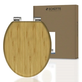WC-Sitz, bambus, oval, mit Softclose-Funktion