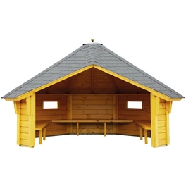 Wetterschutzhütte, BxT: 393 x 325 cm (Aufstellmaße), achteckig