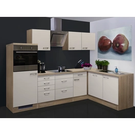 Winkelküche, mit E-Geräten, Gesamtbreite: 280 cm, Arbeitsplatte mit High Pressure Laminate (HPL)