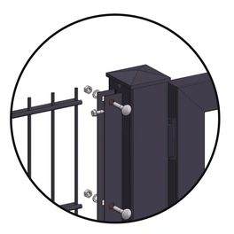 Zaunanschluss-Set, geeignet für Zaunhöhe: 1030 mm, Stahl