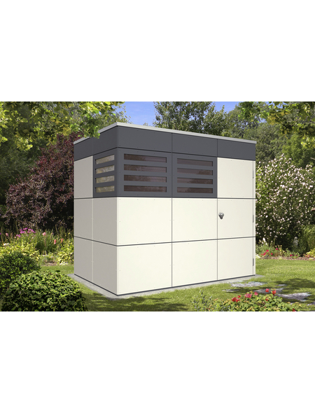 Skanholz Skan Holz-Gartenhaus CrossCube Haus Sydney 2 BxT 253x169cm Telegrau-Schiefergrau