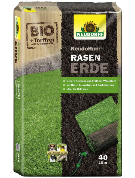 Rasenerde »NeudoHum«, für die Neuanlage, Nachsaat und Ausbesserung von Rasenflächen, torffrei – 20%