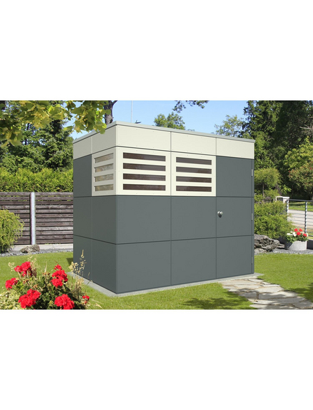 Skanholz Skan Holz-Gartenhaus CrossCube Haus Perth 2 BxT 253x169 cm Schiefergrau-Telegrau
