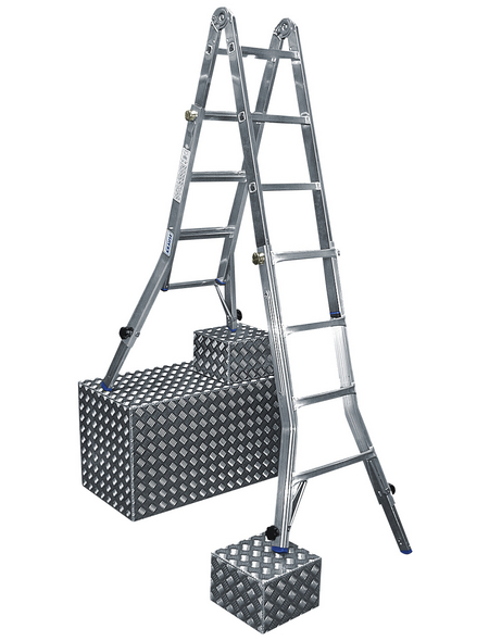 KRAUSE TeleskopLeiter STABILO 4 x 4 Sprossen, max. Arbeitshöhe ca. 5 m