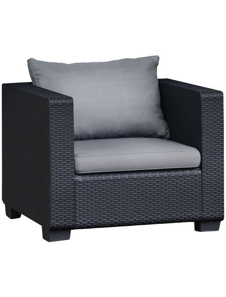 BEST Loungeset Burano, 14-tlg., 3er-Sofa, 2 Sessel, Tisch 70x70 cm, Kunststoff