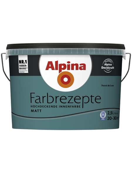 Alpina Farben Farbrezepte Wand- und Deckenfarbe Petrol de Luxe