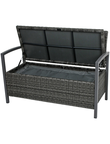 GARDEN PLEASURE Gartenbank Ferrara, Polyrattan, 110x58x86 cm, braun/grau