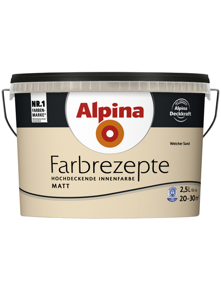 Alpina Sports Wand- und Deckenfarbe Alpina FARBREZEPTE, Weicher Sand