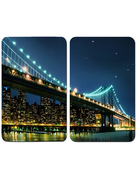WENKO Abdeckplatte »Brooklyn Bridge«, BxHxT: 3 x 1,8 x 52 cm, Glas/Thermoplaste, mehrfarbig