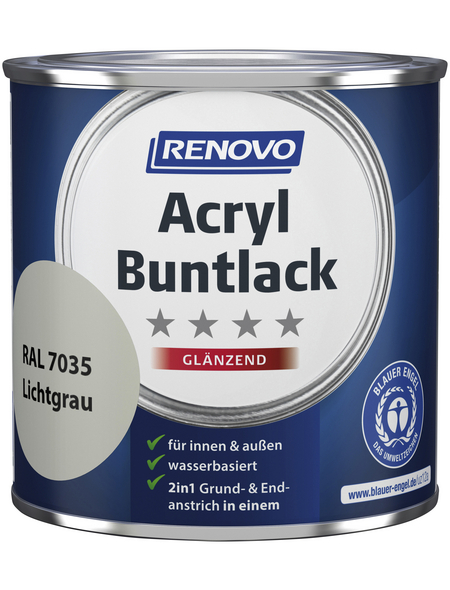 RENOVO Acryl Buntlack glänzend, lichtgrau RAL 7035