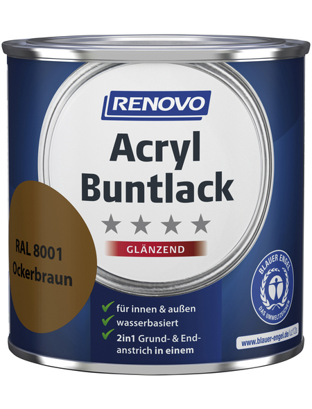 RENOVO Acryl Buntlack glänzend, ockerbraun RAL 8001