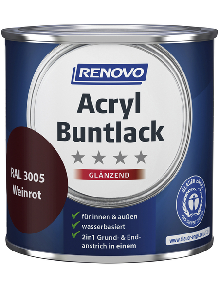 RENOVO Acryl Buntlack glänzend, weinrot RAL 3005