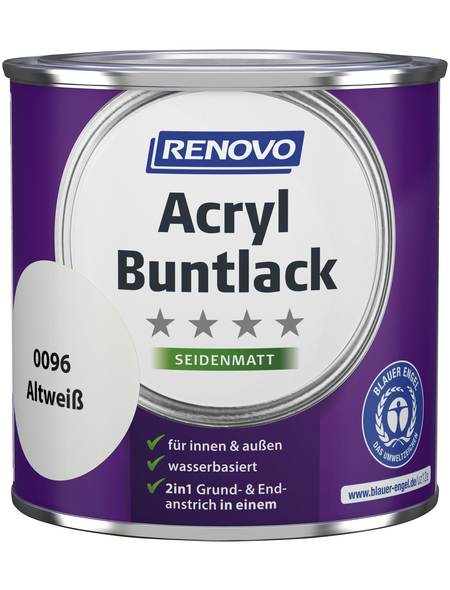 RENOVO Acryl Buntlack seidenmatt, altweiß