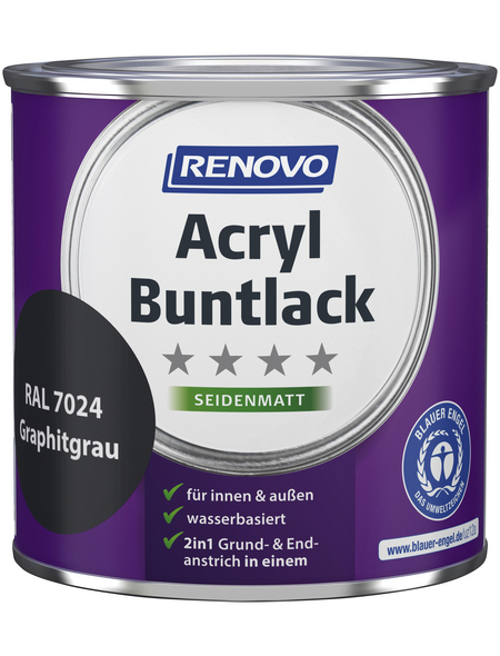 RENOVO Acryl Buntlack seidenmatt, graphitgrau RAL 7024