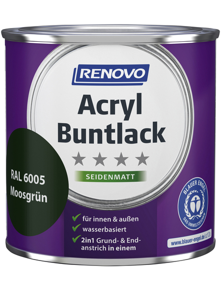 RENOVO Acryl Buntlack seidenmatt, moosgrün RAL 6005