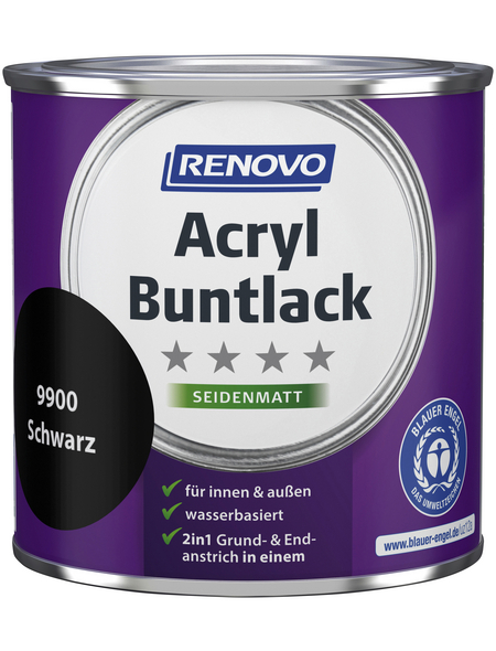 RENOVO Acryl Buntlack seidenmatt, schwarz