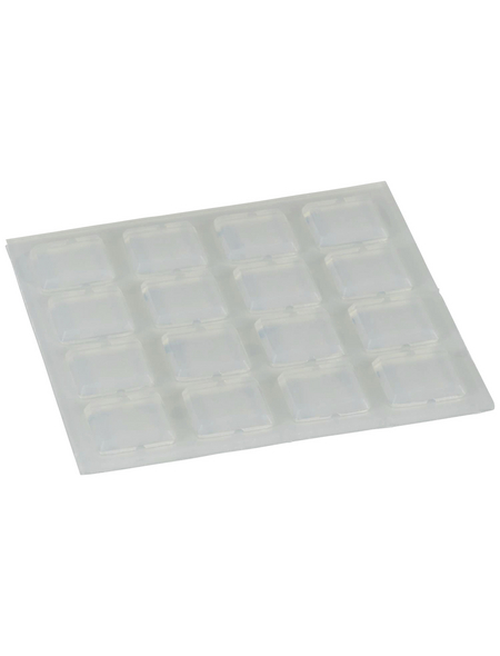 Schutzpuffer 10 mm Kunststoff transparent Quadrat selbstklebend