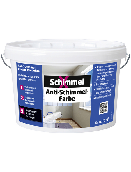 Schimmelx Anti Schimmelfarbe Weiss 2 5 L 15 M Hagebau De