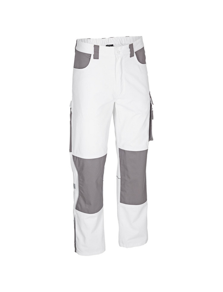 SAFETY AND MORE Arbeitshose EXTREME Polyester/Baumwolle weiß/grau Gr. L SAFETY AND MORE Arbeitshose EXTREME Polyester/Baumwolle weiß/grau Gr. L