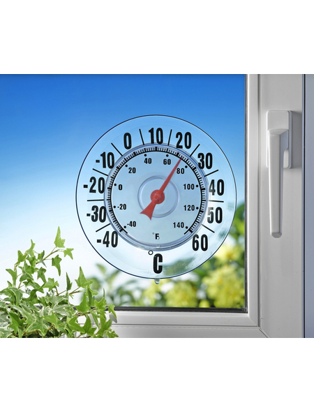 WENKO Außen-Thermometer, Thermoplast, transparent