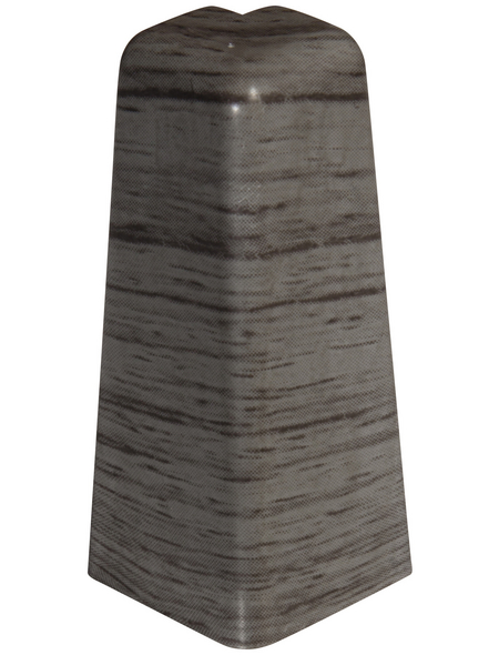 EGGER Außenecken, für Sockelleiste (6 cm), Dekor: Eiche anthrazit, Kunststoff, 2 Stück