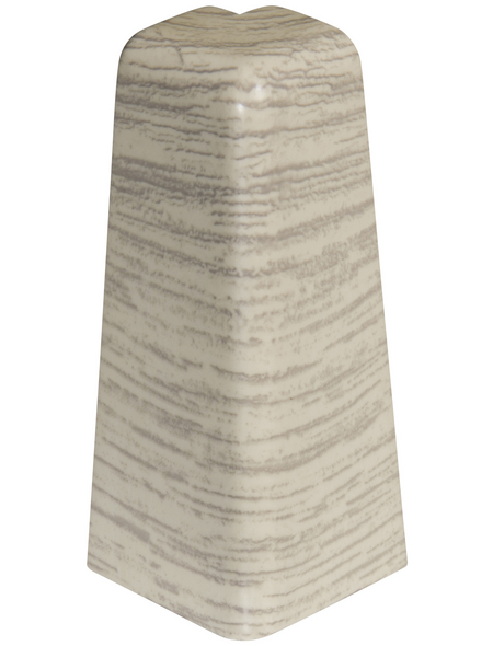 EGGER Außenecken, für Sockelleiste (6 cm), Dekor: Eiche weiß, Kunststoff, 2 Stück