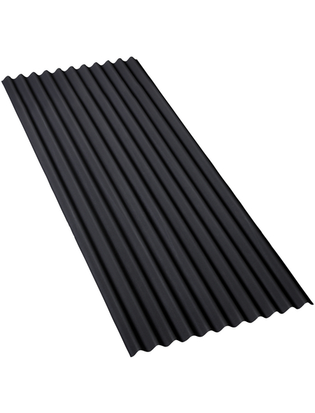 GUTTA Bitumenwellplatte, Eco-Standard, 2000 x 830 x 2,2 mm, Schwarz, Bitumen
