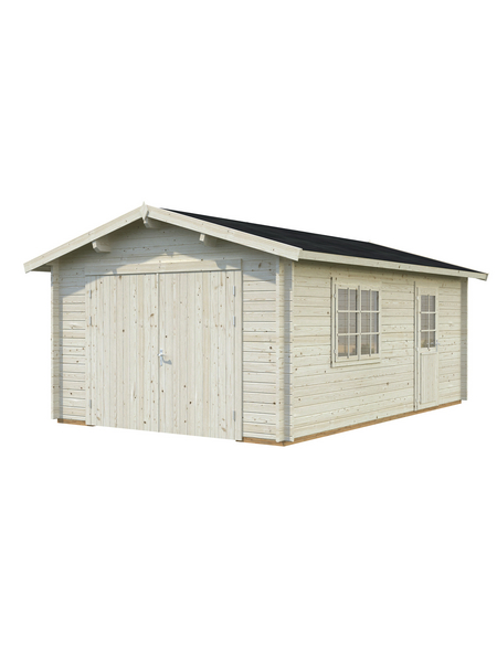 PALMAKO AS Blockbohlen-Garage, BxT: 360 x 550 cm (Außenmaße), Holz
