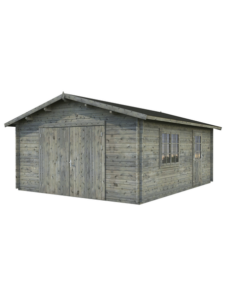 PALMAKO AS Blockbohlen-Garage, BxT: 450 x 550 cm (Außenmaße), Holz