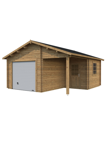 PALMAKO AS Blockbohlen-Garage, BxT: 510 x 550 cm (Außenmaße), Holz PALMAKO AS Blockbohlen-Garage, BxT: 510 x 550 cm (Außenmaße), Holz