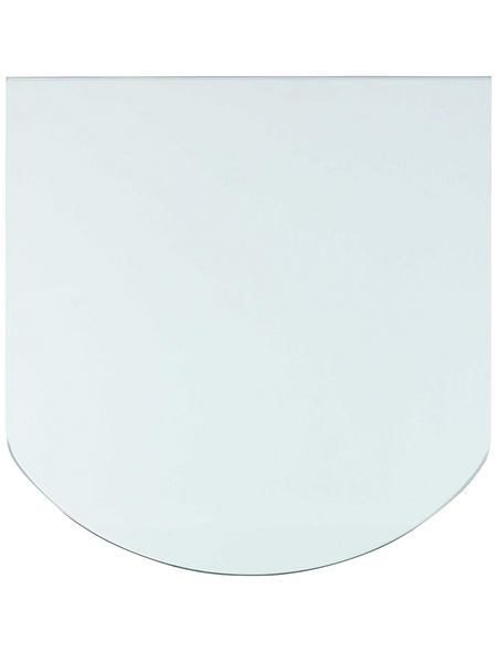 TIS Bodenplatte, halbrund, BxL: 85 x 110 cm, Stärke: 6 mm, transparent