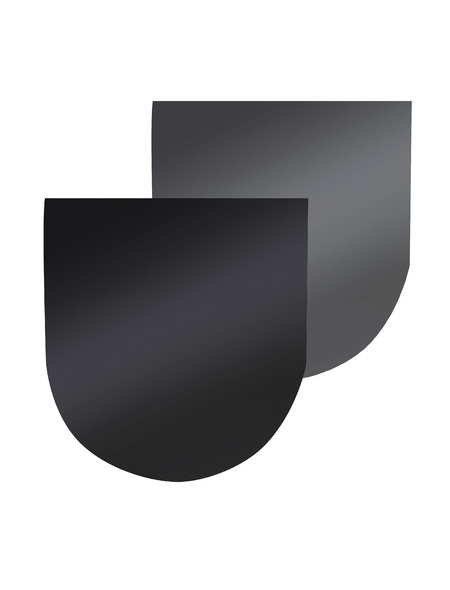 FIREFIX® Bodenplatte, rundbogenförmig, BxL: 100 x 110 cm, Stärke: 1,5 mm, dunkelgrau/schwarz