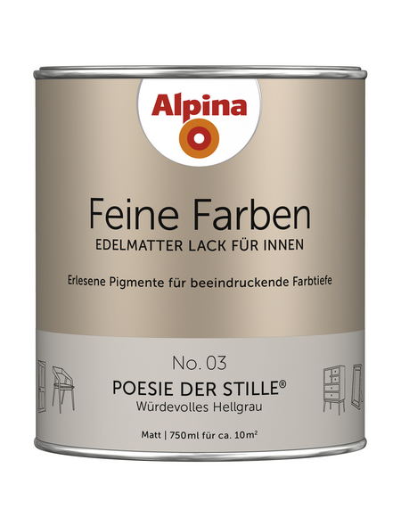 ALPINA Buntlack »Feine Farben«, 0,75 l, hellgrau